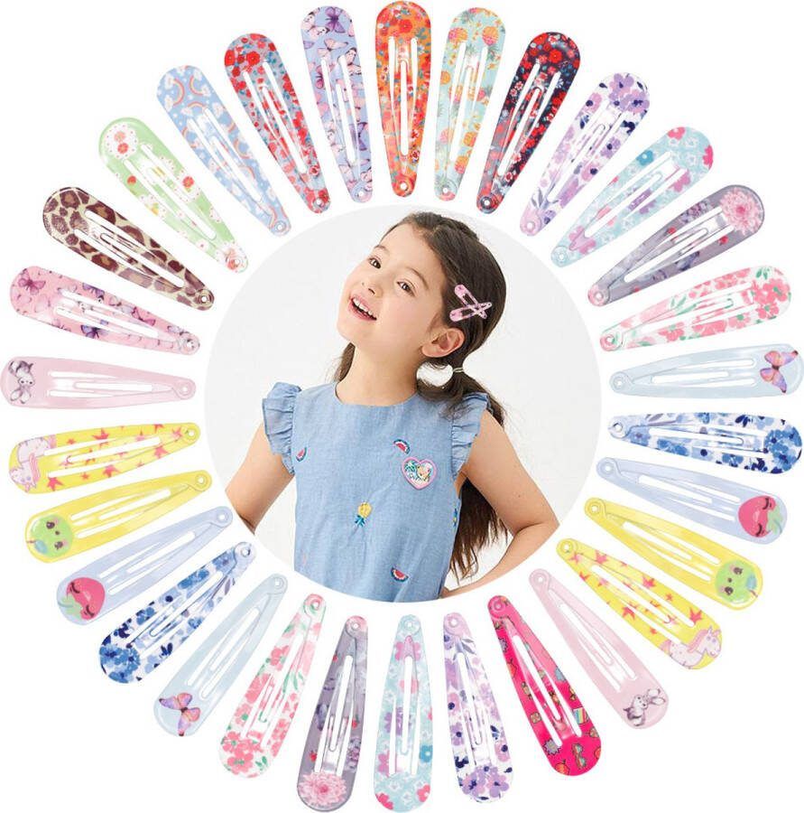 MINIIYOU 40 Stuks Meisjes Haarspeldjes Gebloemd Haarclipjes 20 printjes
