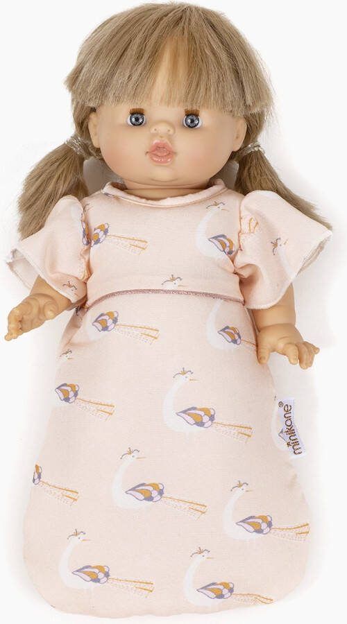Minikane slaapzak Pauwen met mouwtje voor poppen 34cm (Excl. Pop!)
