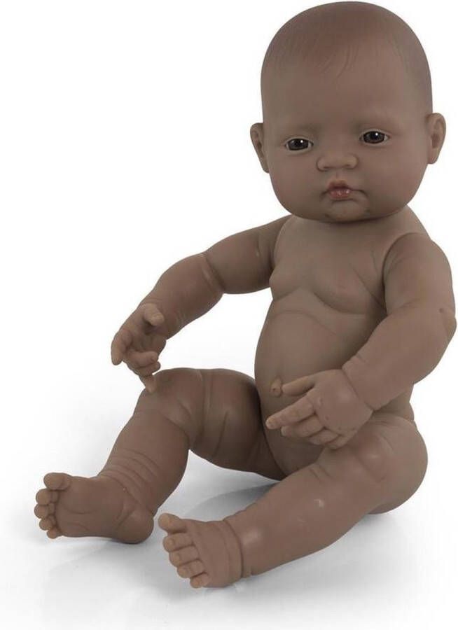 Miniland babypop jongetje met vanillegeur 40 cm bruin