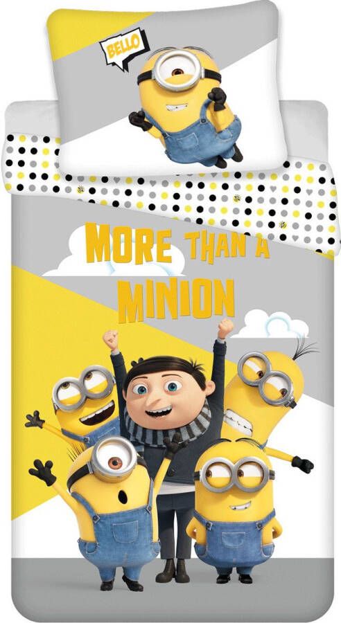 Minions Dekbedovertrek Bello Eenpersoons 140 x 200 + 70 x 90 cm Katoen