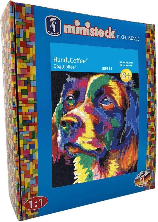Ministeck ART Kleurrijke Hond Koffie XXL Doos 8500st