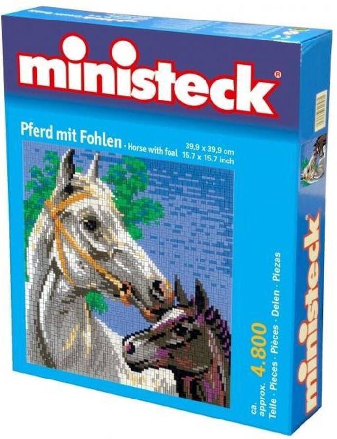 Ministeck paard met veulen blauw