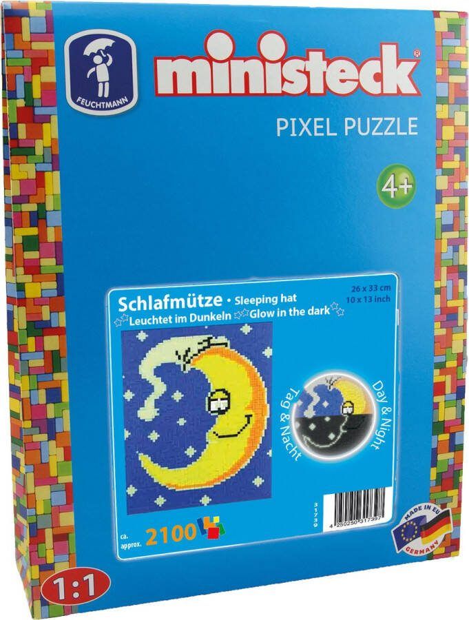 Ministeck Pixel Puzzel Glow in the Dark Slaapmuts XL 2100 stukjes