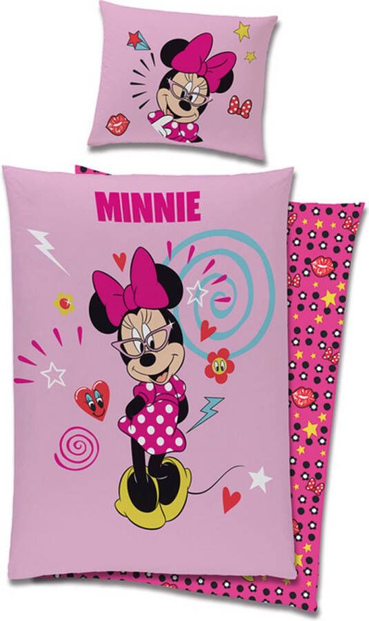 Minnie Mouse Dekbedovertrek Pretty Pink 140x200 cm + kussenloop 60x70 cm Roze