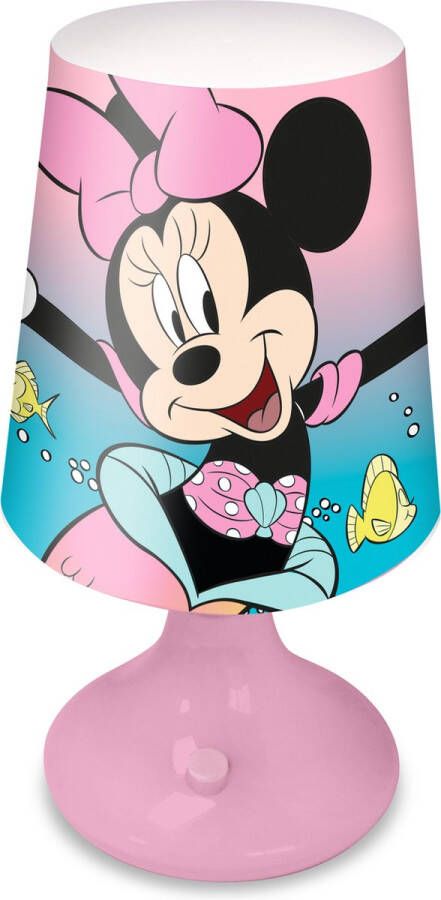 Disney Minnie Mouse tafellamp bureaulamp nachtlamp voor kinderen roze kunststof 18 x 9 cm Nachtlampjes