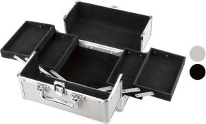 MioMare Make-up koffer Zilver Kosmetikkoffer Hardcase-koffer met stevig aluminium frame