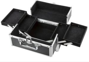 MioMare Make-up koffer Zwart Kosmetikkoffer Hardcase-koffer met stevig aluminium frame