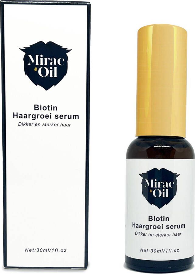 Mirac'Oil Haargroei Serum Haargroeimiddel Glanzed haar Haargroei Stimuleren Haargroei Baardgroei Haarverzorging Haarolie Biotin Haargroei serum Behandeld beschadigd & droog haar. Dikker en sterker haar.