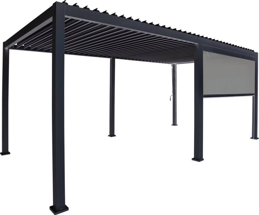 Mirador Novum Pull Down Zijscherm 300 cm Antraciet Zijscherm voor terrasoverkapping Voor meer privacy beschutting schaduw onder uw overkapping