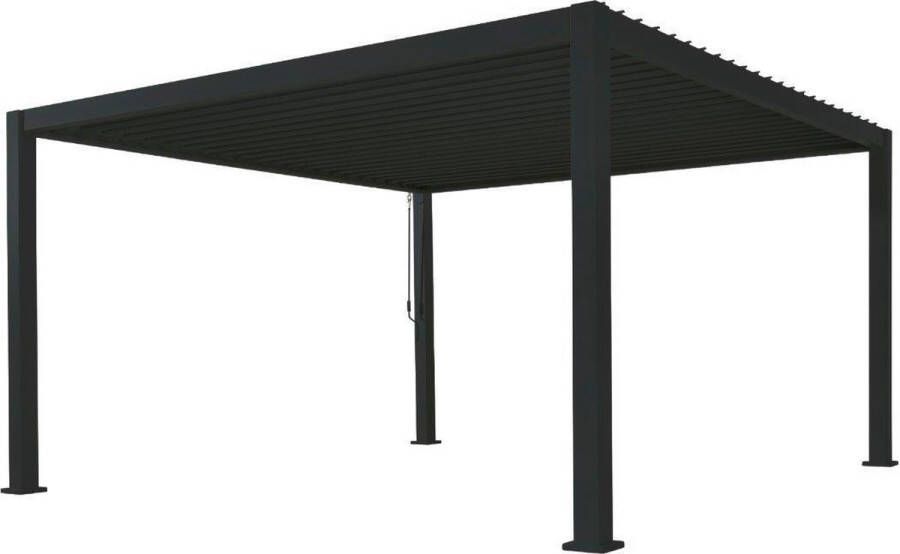 Sorara Mirador Deluxe Luxe Moderne terrasoverkapping Charcoal Zwart Paviljoen Aluminium 3x4 m Luxe Vrijstaande zonwering en tuin overkapping met kantelbare lamellen Weerbestendig Voor gebruik als Pergola Carport of veranda..