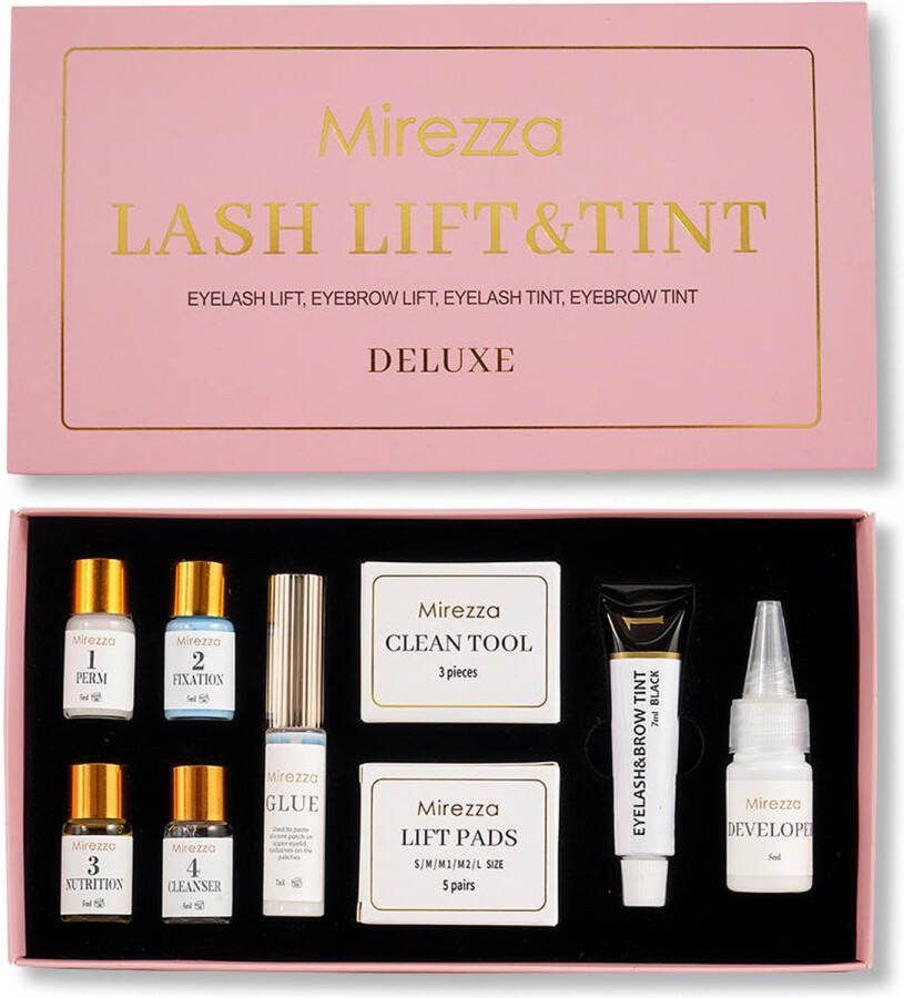 Mirezza Professionele Lash Lift Kit Inclusief Zwarte Wimperverf Inclusief Brow Lamination Kit Lash Lift Set Lash Lifting Wimperlifting Set Brow Lift Kit Wenkbrauw Lift Wimperserum Vegan Cruelty Free
