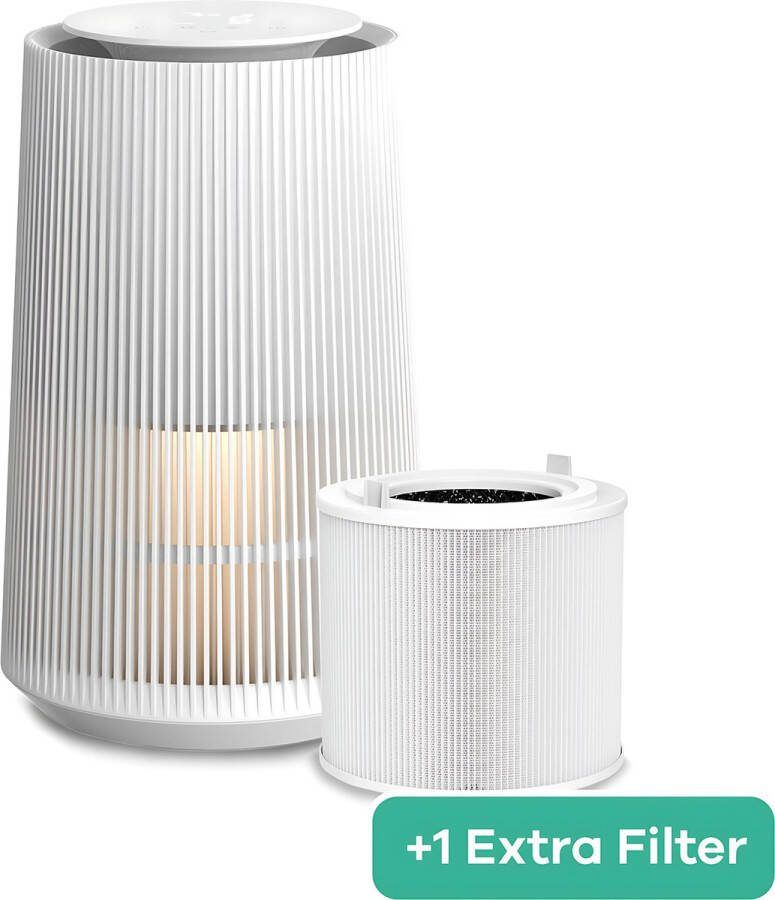 MiRi EasyBreath + 1 Extra Filter – Luchtreiniger – 250 m³ h – HEPA 13 filter – Ruimtes tot 70m² – Air Purifier – Koolstoffilter – Ionisator – UV-C – Luchtkwaliteit Indicator – WiFi en App