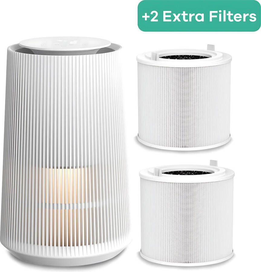 MiRi EasyBreath + 2 Extra Filters – Luchtreiniger – 250 m³ h – HEPA 13 filter – Ruimtes tot 70m² – Air Purifier – Koolstoffilter – Ionisator – UV-C – Luchtkwaliteit Indicator – WiFi en App