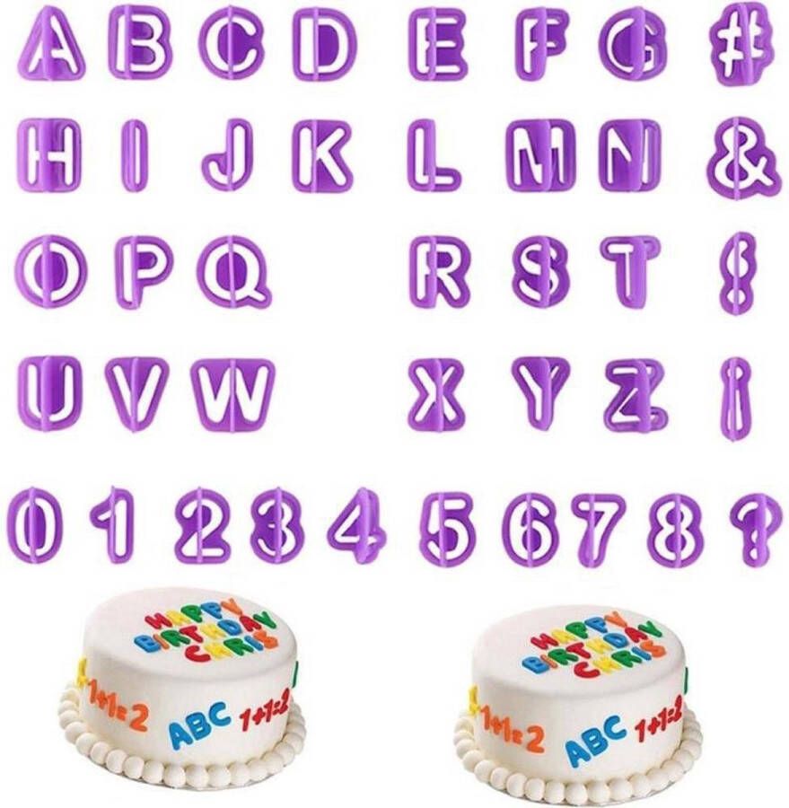 Miro Ecommerce Alfabet uitstekers – plastic Stempel – koekvorm – koek stempel Tekst van koekjes – Letters en cijfers 40 stuks