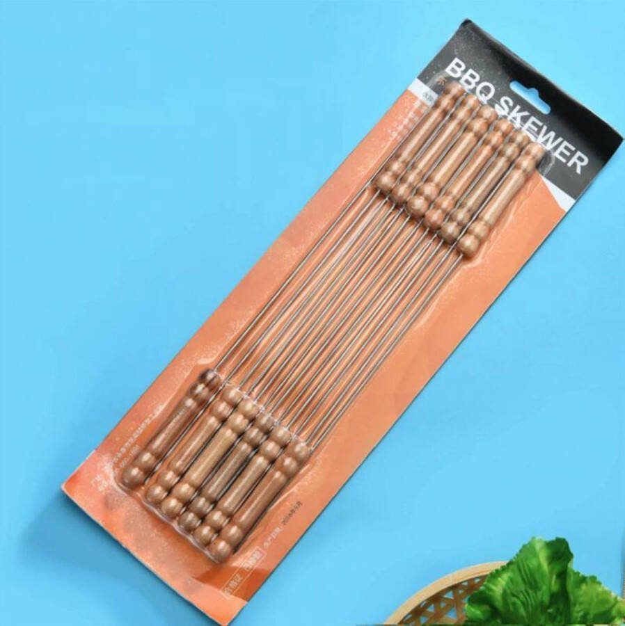 Miro Ecommerce BBQ Spiezen – Grillspies – Kebab Spies – Met Handsvat – RVS – 12 stuks