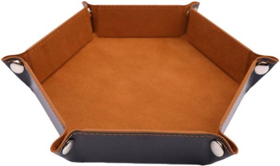 Miro Ecommerce Dobbelsteenbak zes hoekig dice tray dobbelbeker yathzee dobbelbak bruin
