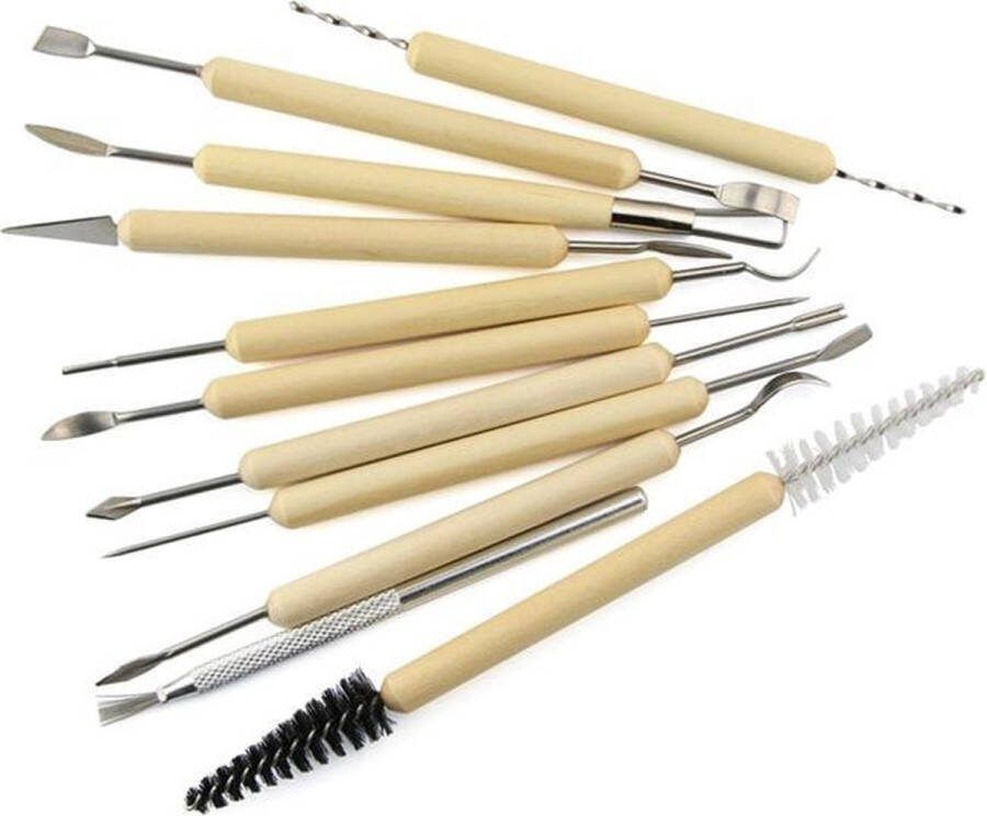 Miro Ecommerce kleigereedschap Aardewerk gereedschap – Boetseergereedschap boetseerklei spatel Mirettes klei modelleer tool 11 stuks