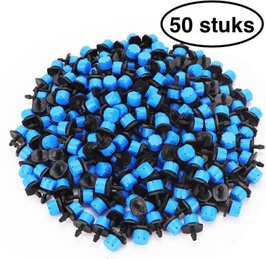Miro Ecommerce Verstelbare Nozzles – 50 stuks – Tuin water systeem – Planten watergeven – Sprinkler systeem – Plantenspuit – Blauw