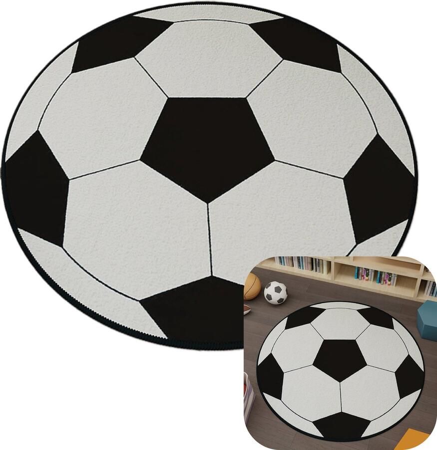 MIRO. MIRO Speel Tapijt Voetbal Tapijt Kinderen Speelmat Vloerkleed Speelkleed Kinderkamer Anti Slip XL 120 x 120 CM Voetbal