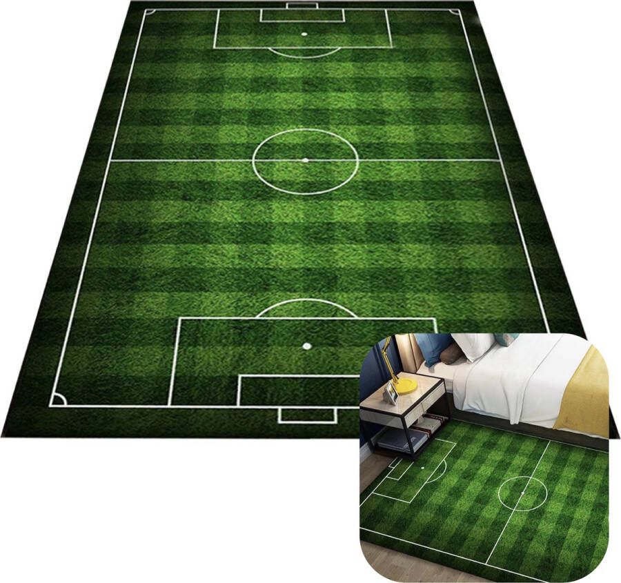 MIRO. MIRO Speel Tapijt Voetbalveld Voetbal Tapijt Kinderen Speelmat Vloerkleed Speelkleed Kinderkamer Anti Slip XL 120 x 160 CM Voetbal