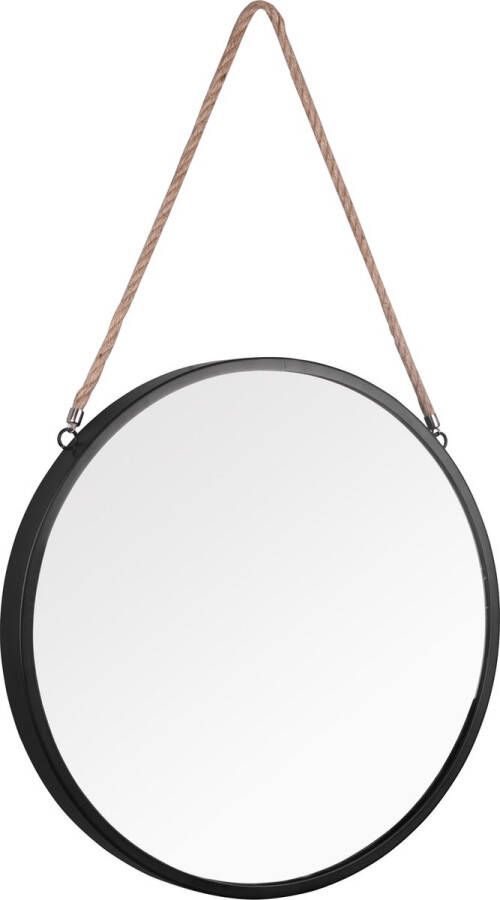 MIRRORS AND MORE Sierspiegel Taira Wandspiegel Ø 40 cm gelakt metaal met koord (1 stuk)