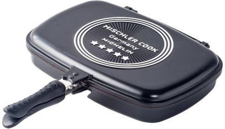 Mischler Cook Grillpan Dubbelzijdig 36 cm Aluminium Zwart