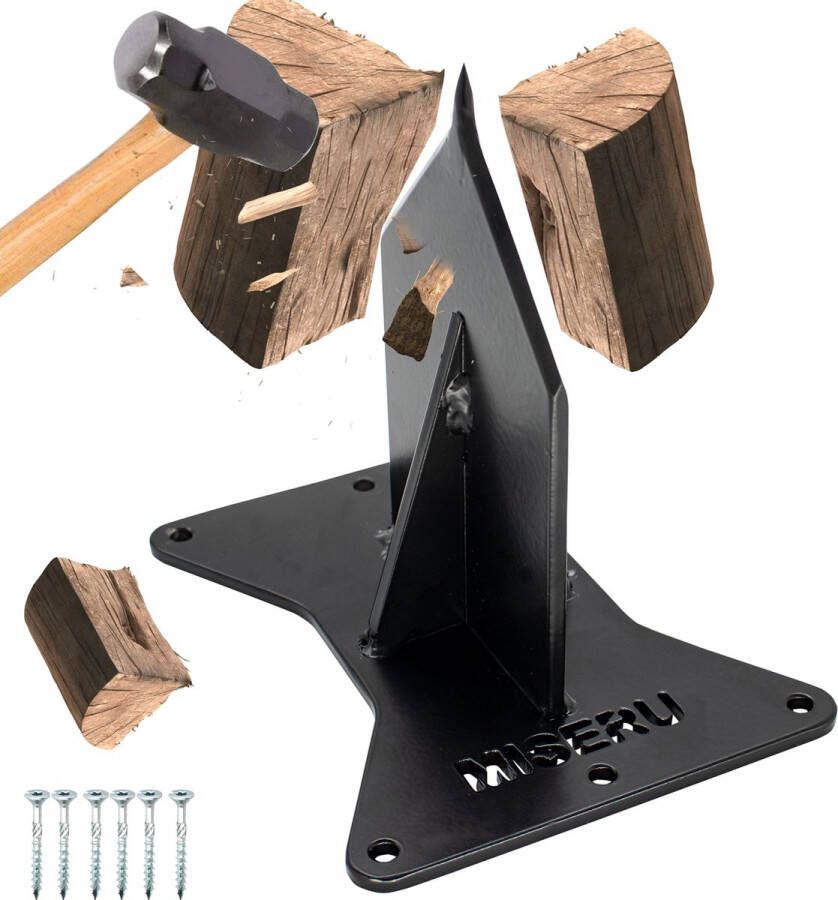 Miseru Houtklover – Geen Bijl Nodig – No Axe Houtsplijter – Houtkliever – HANDMADE in Holland Houtklover voor aanmaakhout – Metaal