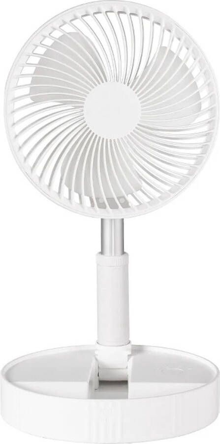 MiShar Draagbare elektrische ventilator Opvouwbare ventilator Telescopische vloer ventilator 7200mah Kantoor ventilator Slaapkamer ventilator Tafel ventilator Mini ventilator Statief ventilator Oplaadbare ventilator Wit