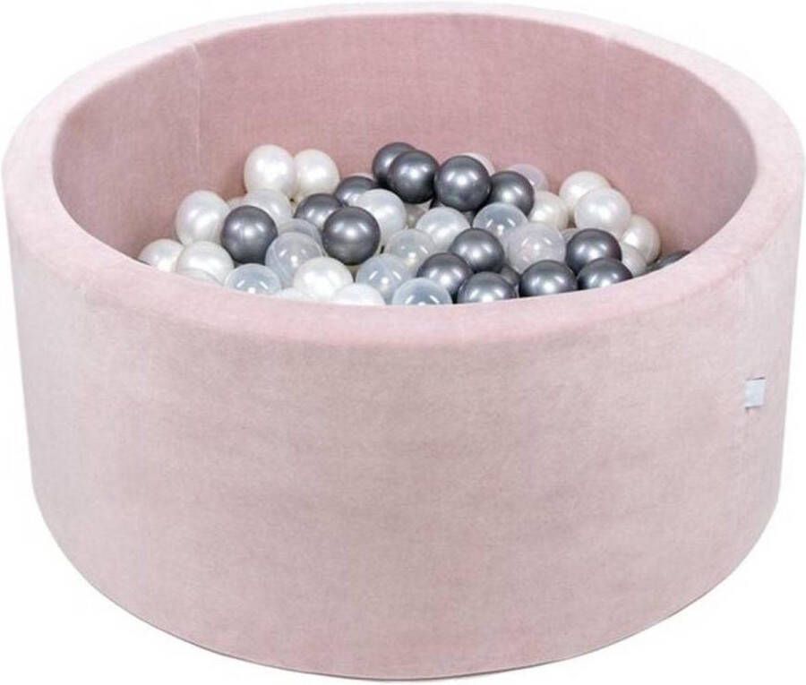 Misioo Ballenbak XL rond 90x40 velvet lichtroze excl. ballen