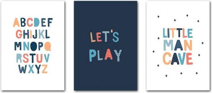 Misk Products Little Man Cave Prints | A4 Formaat | 3 Stuks | Kinderkamer Decoratie Jongens | Jongens Kamer Decoratie | Posters | Wanddecoratie | Kinder Posters