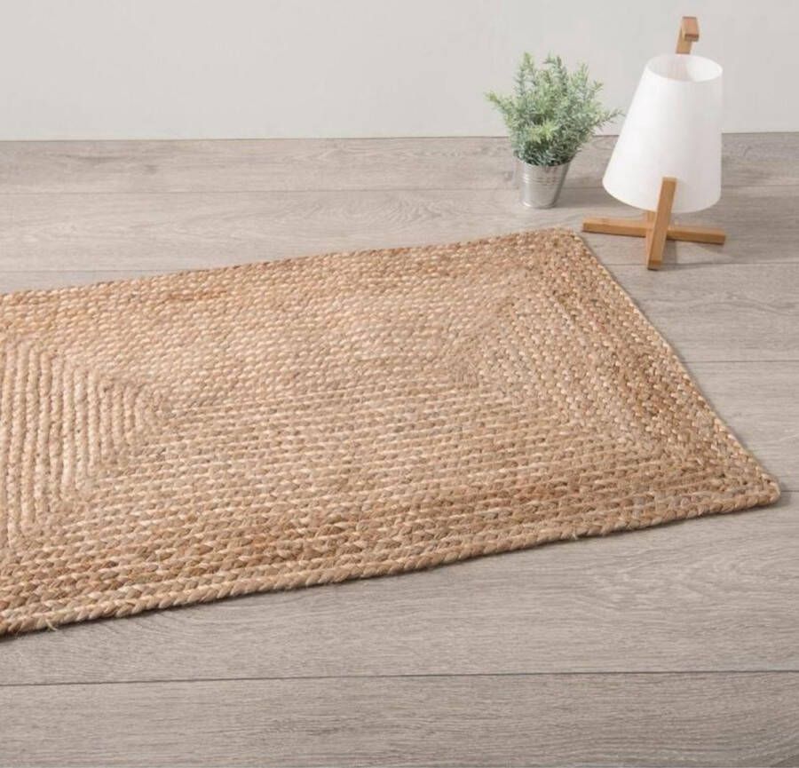 Orange85 Jute Vloerkleed Rechthoek Gewoven Vintage Beige 60 x 90 cm