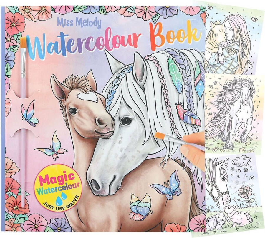 Miss Melody paarden water kleurboek magisch water paardenkleurboek