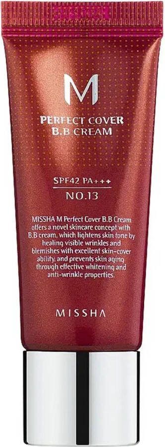Missha M Perfect Cover BB Cream SPF42 PA+++ #13 Bright Beige 20ml