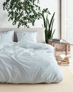 Mistral Home DEKBEDOVERTREK katoen renforcé 260 x 240 cm + 2x 65 x 65 cm extra breed Nara blauw