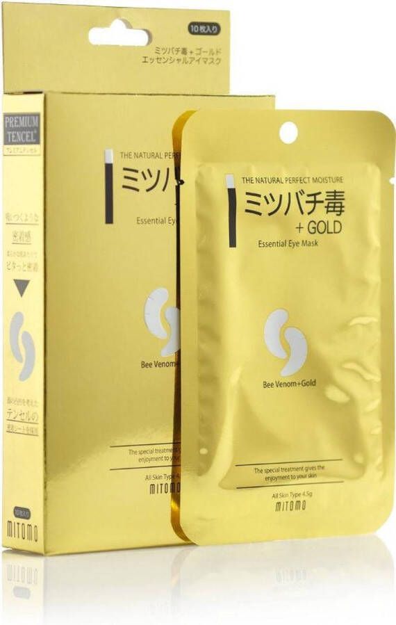 Mitomo Gold & Bee Venom Oogmasker Wallen 5 x 2 stuk Eye Patches Donkere Kringen Vermindert Oogzakken Wallen Donkere Kringen en Vermoeide Ogen Eye Pads