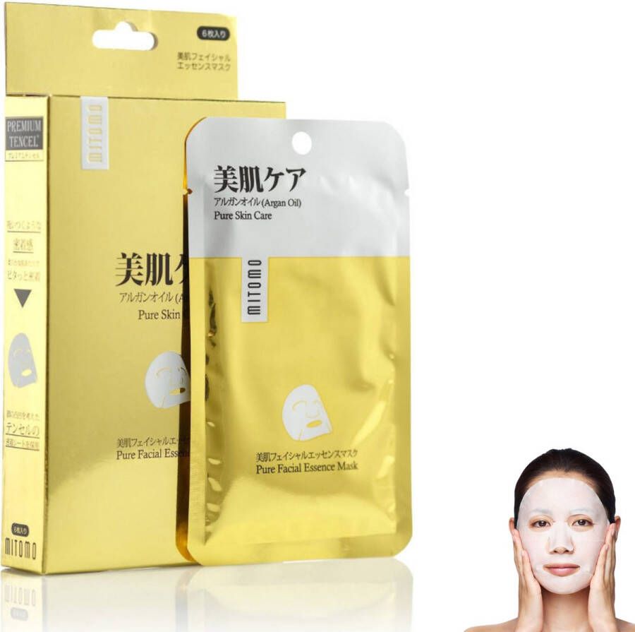 Mitomo Japan Mitomo Argan Oil Tissue Masker Gezichtsmasker Sheet Masker Gezichtsverzorging Dames