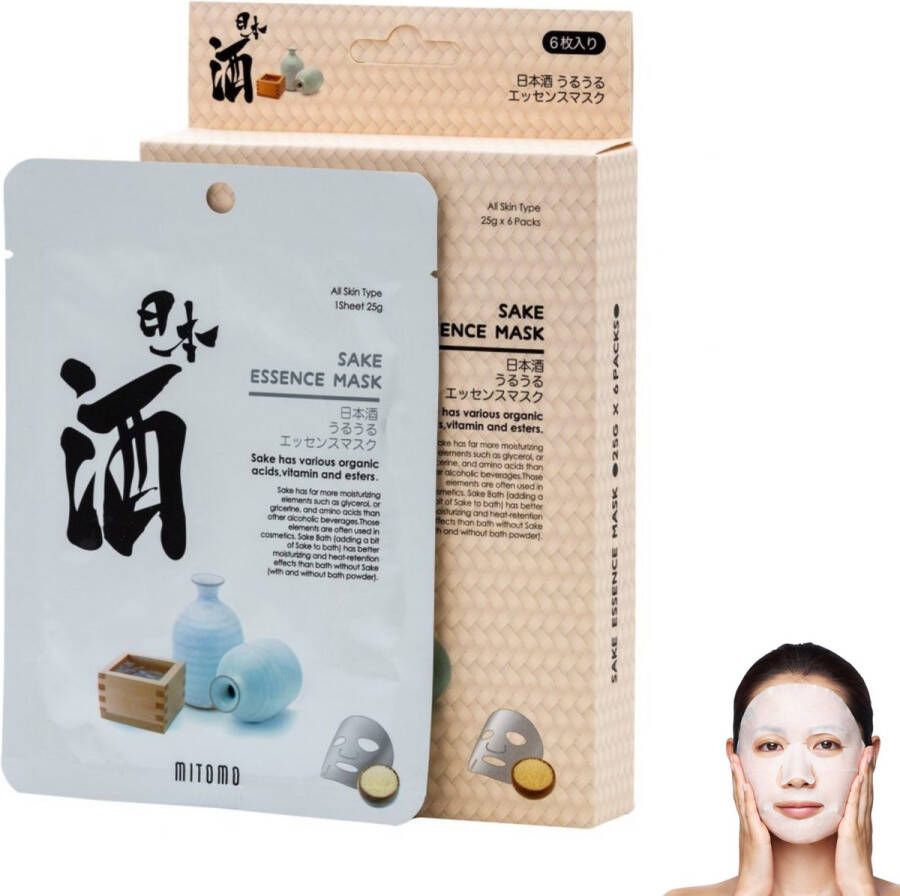 Mitomo Japan Mitomo Sake Tissue Masker Gezichtsmasker Sheet Masker Gezichtsverzorging Dames