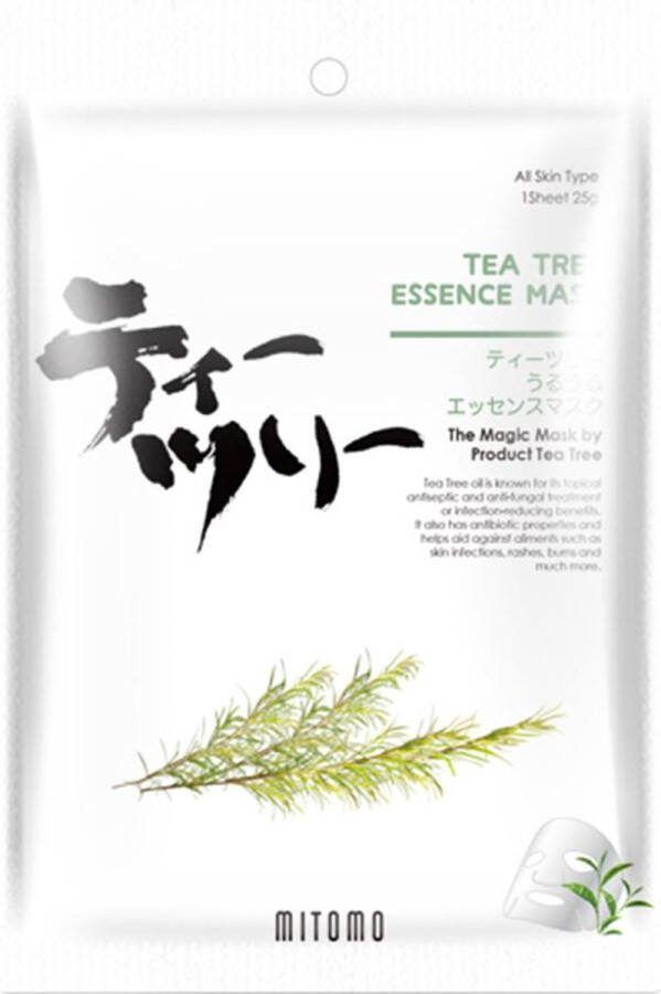 Mitomo Japan Mitomo Tea Tree Oil Tissue Masker 1 x 25g Gezichtsmasker Sheet Masker Gezichtsverzorging Dames