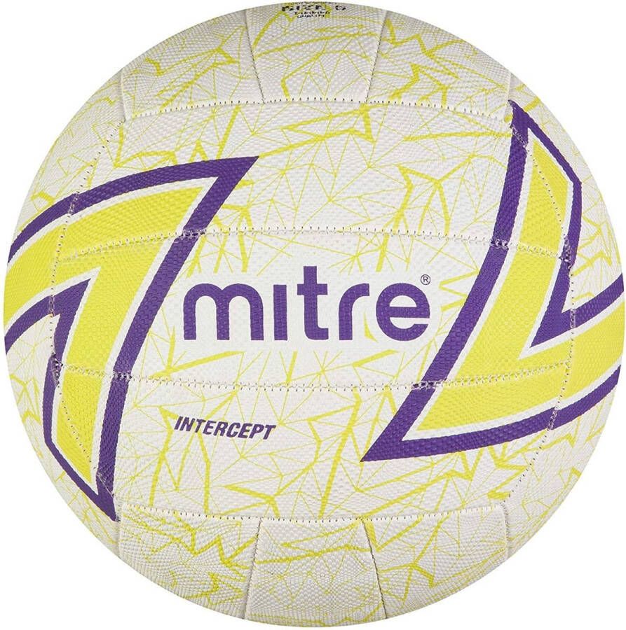 Fan Toys Mitre netbal Intercept rubber geel paars wit