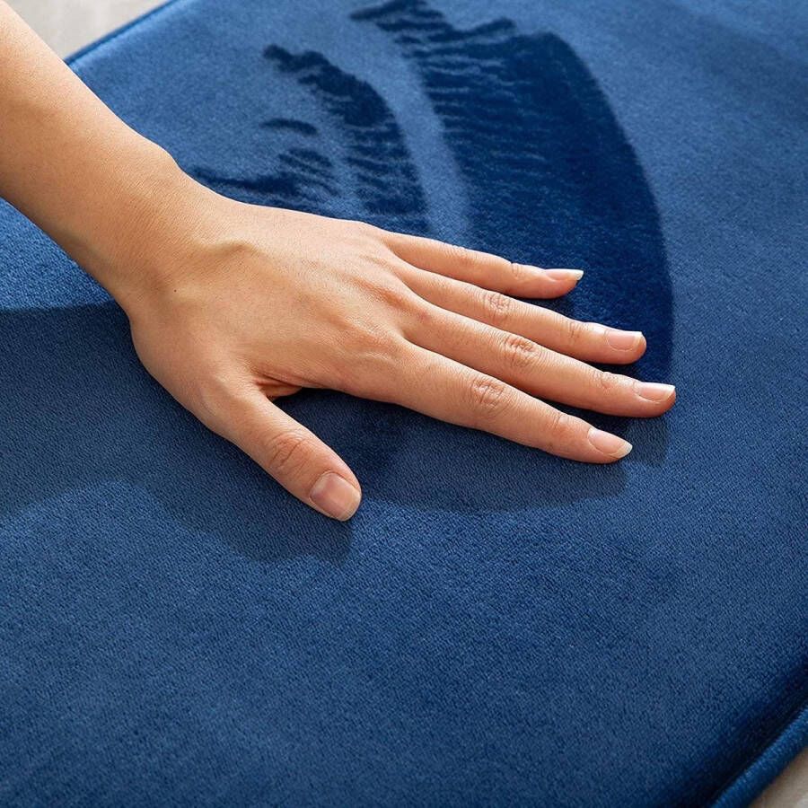 Miulee Absorberende badmat tapijt douchemat badmat deurmat decoratief antislip met hoge hydroscopiciteit decoratie zachte tapijten voor badkamer woonkamer blauw 50 x 80 cm