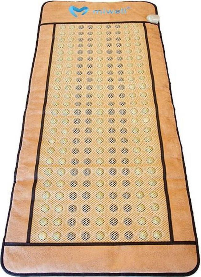 Miwell Infrarood Thermomat met Edelstenen Warmtemat 150 x 66 cm Dubbelzijdige Warmtemat Jade Toermalijn Amethist