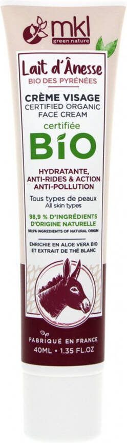 MKL Green Nature Biologische Ezelinnenmelk uit de Pyreneeën Gezichtscrème 40 ml