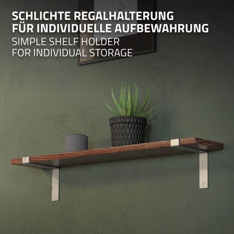 Ml-design 4 stuks plankbeugel 20x4x14 5cm grijs gemaakt van metaal 8 inch plankbeugels industriële plankbeugels planksteun voor wandmontage 90 graden wandbeugel L-vormige wandplank met schroeven