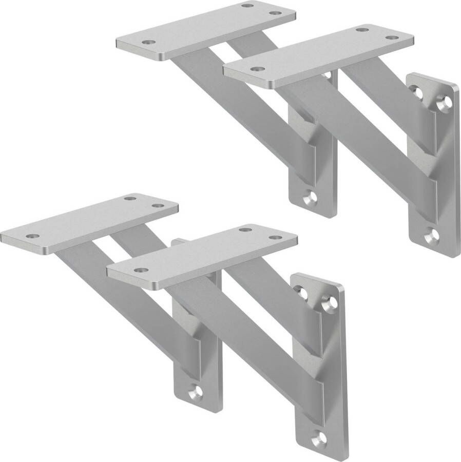 Ml-design 4 stuks plankdrager 120x120 mm zilver aluminium zwevende plankdrager wanddrager voor plankdrager voor wandmontage wandplankdrager plankdrager