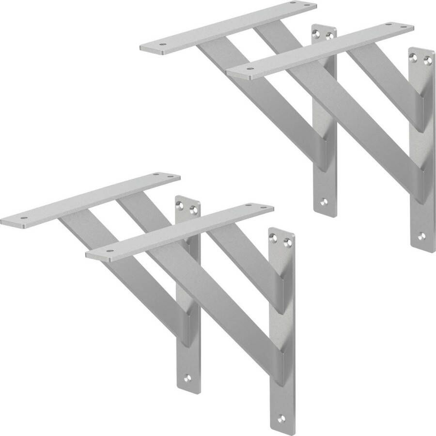 Ml-design 4 stuks plankdrager 240x240 mm zilver aluminium zwevende plankdrager wanddrager voor plankdrager voor wandmontage wandplankdrager plankdrager