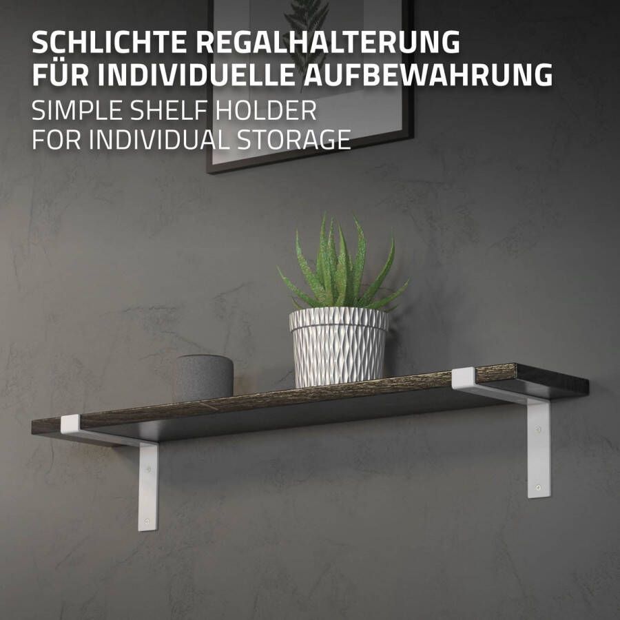 Ml-design 6-delige plankbeugel 20x4x14 5 cm wit metaal 8 inch plankbeugels industriële plankbeugels planksteun voor wandmontage 90 graden wandbeugel L-vormige wandplank incl. schroeven