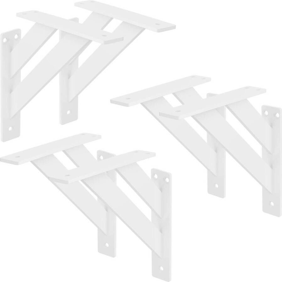 Ml-design 6 stuks plankdrager 180x180 mm wit aluminium zwevende plankdrager wanddrager voor plankdrager voor wandmontage wandplankdrager plankdrager