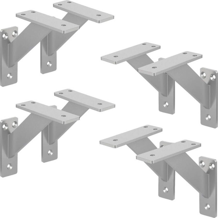 Ml-design 8 stuks plankdrager 120x120 mm zilver aluminium zwevende plankdrager wanddrager voor plankdrager voor wandmontage wandplankdrager plankdrager