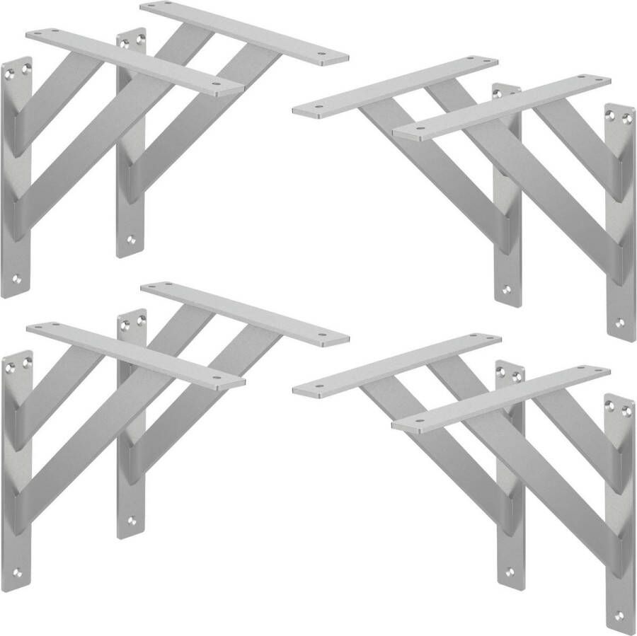 Ml-design 8 stuks plankdrager 240x240 mm zilver aluminium zwevende plankdrager wanddrager voor plankdrager voor wandmontage wandplankdrager plankdrager