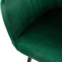 Ml-design Eetkamerstoelen met rugleuning & armleuning set van 2 groen met fluwelen bekleding en metalen poten - Thumbnail 1